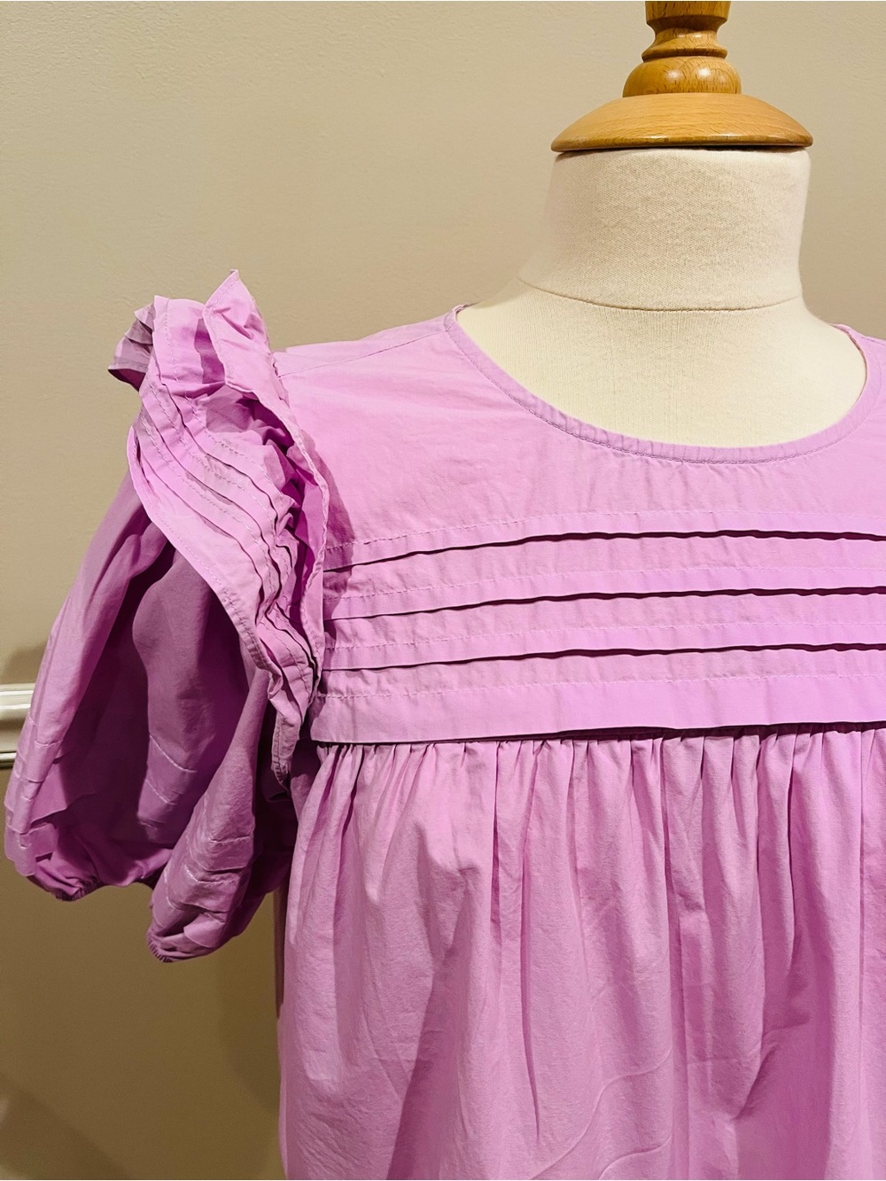 PINCH Lavender Ruffle Sleeve Top - Picture 2 of 5